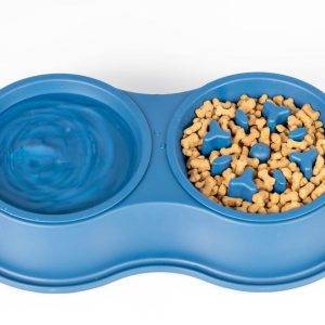 Comedero Doble para Mascotas con Plato Antireflujo | Alimentación Cómoda y Saludable